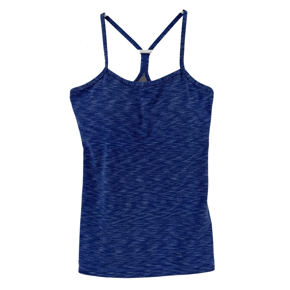 Lululemon Tank Top Womens Small 4?‎ Blue Power Y Built In Bra Yoga Athletic Cami